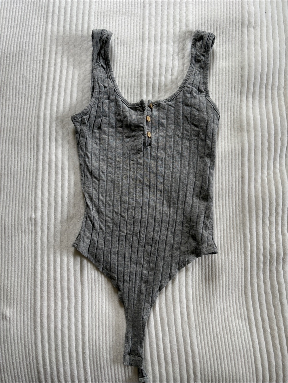 Grey Ribbed Bodysuit